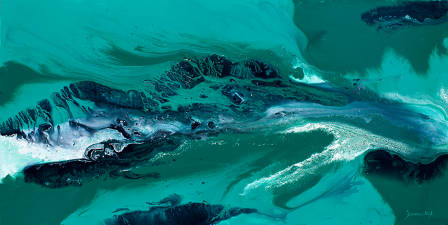 Swirling Currents - Abstract Acrylic on Canvas by Darrell Hook