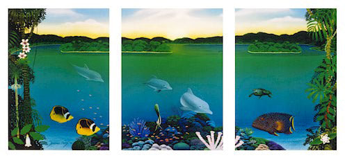 Sunrise In Paradise - L/E Triptych (3) Print by Darrell Hook