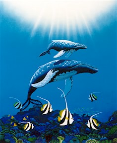 Harlequins Of The Reef - Print by Darrell Hook