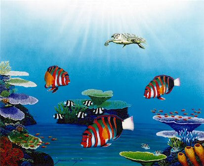 Exploring Reef Waters - Small Reef Images Print by Darrell Hook