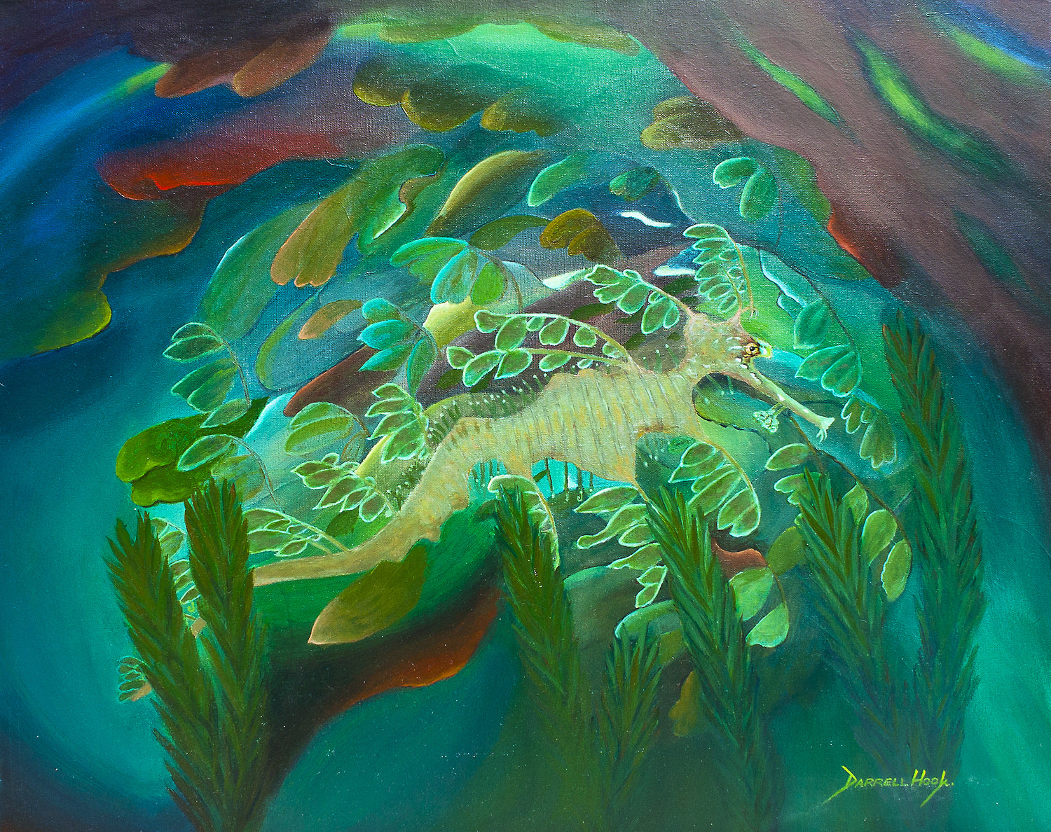Camouflaged Sea Dragon – Acrylic Painting by Darrell Hook