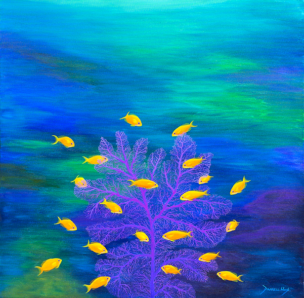 Basslet Beauty - Modern Painting on Canvas by Darrell Hook – Reef Basslet Beauty - Modern Painting on Canvas by Darrell Hook – Reef