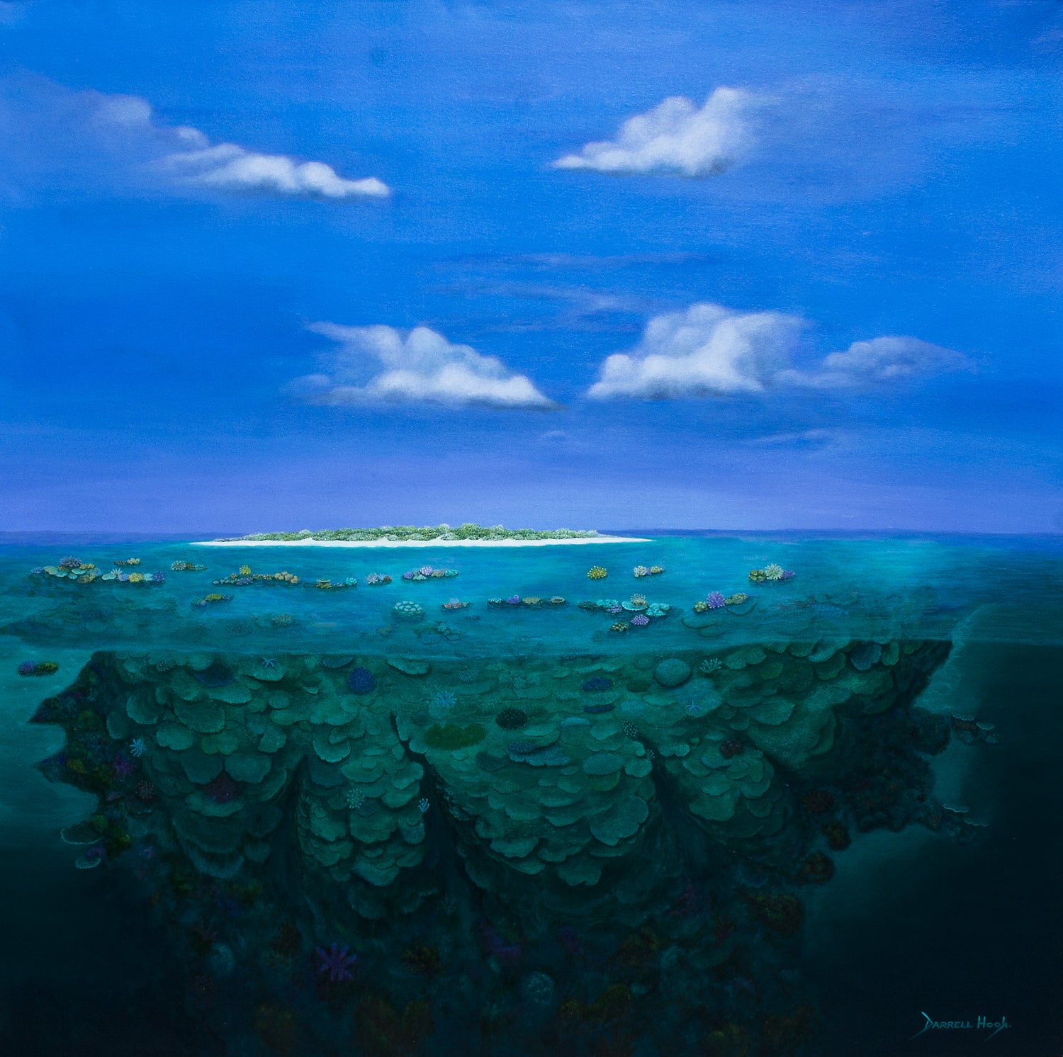 Reef Beauty Beneath the Sand Cay - Original Acrylic