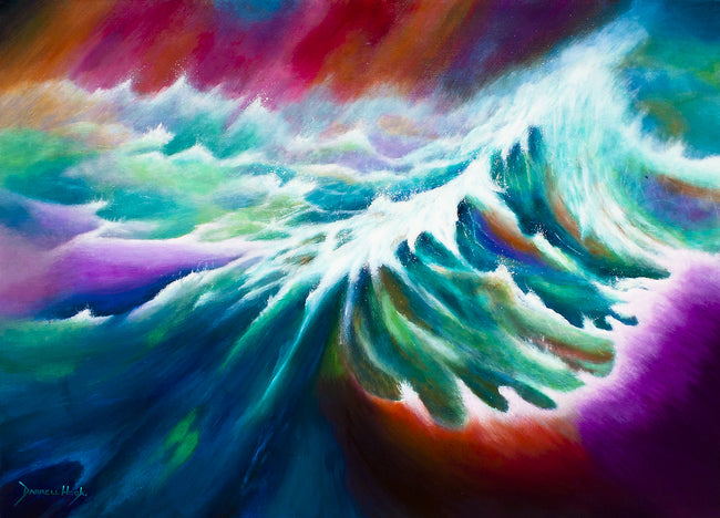 Oma's Fury - Abstract Original painting of Turbulent oceans
