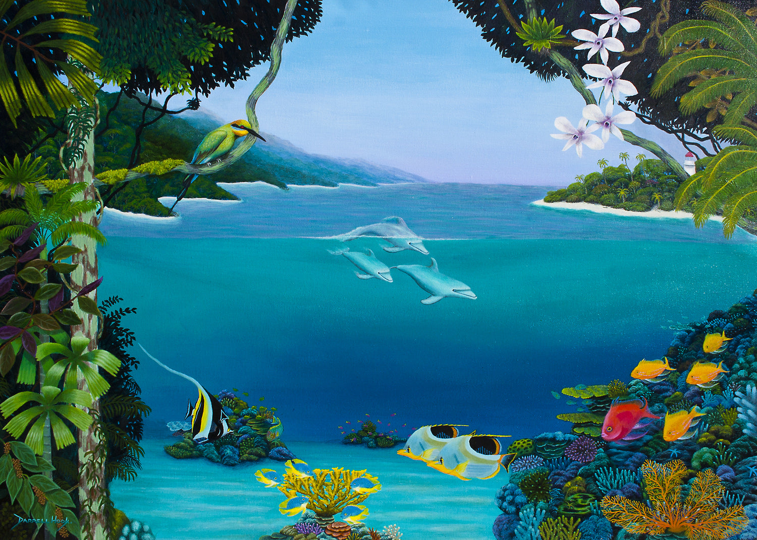 Paradise Found – Original Acrylic on Canvas by Darrell Hook – Reef Images
