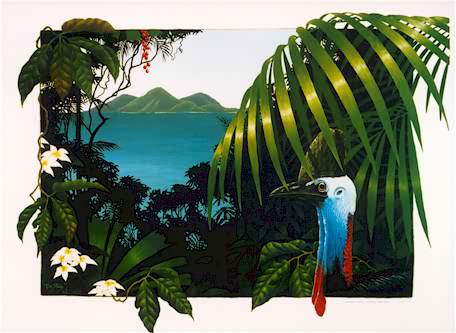 Cassowary  Print of Tropical North Queensland Rainforest & Cassowary