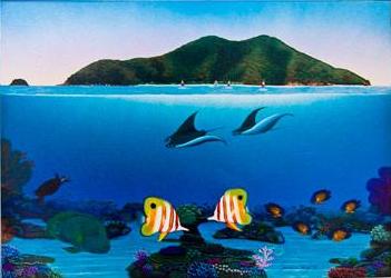 The Reef's Ability to Adapt - Original Painting on Canvas by Darrell Hook