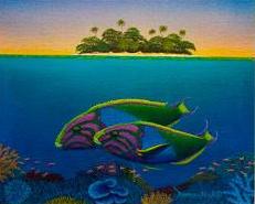 Sunset Wrasse - Original Acrylic on Rag Paper by Darrell Hook